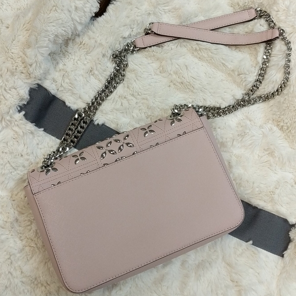 Michael Kors Tina Shoulder Flap Leather Studded Handbag - Picture 9 of 14